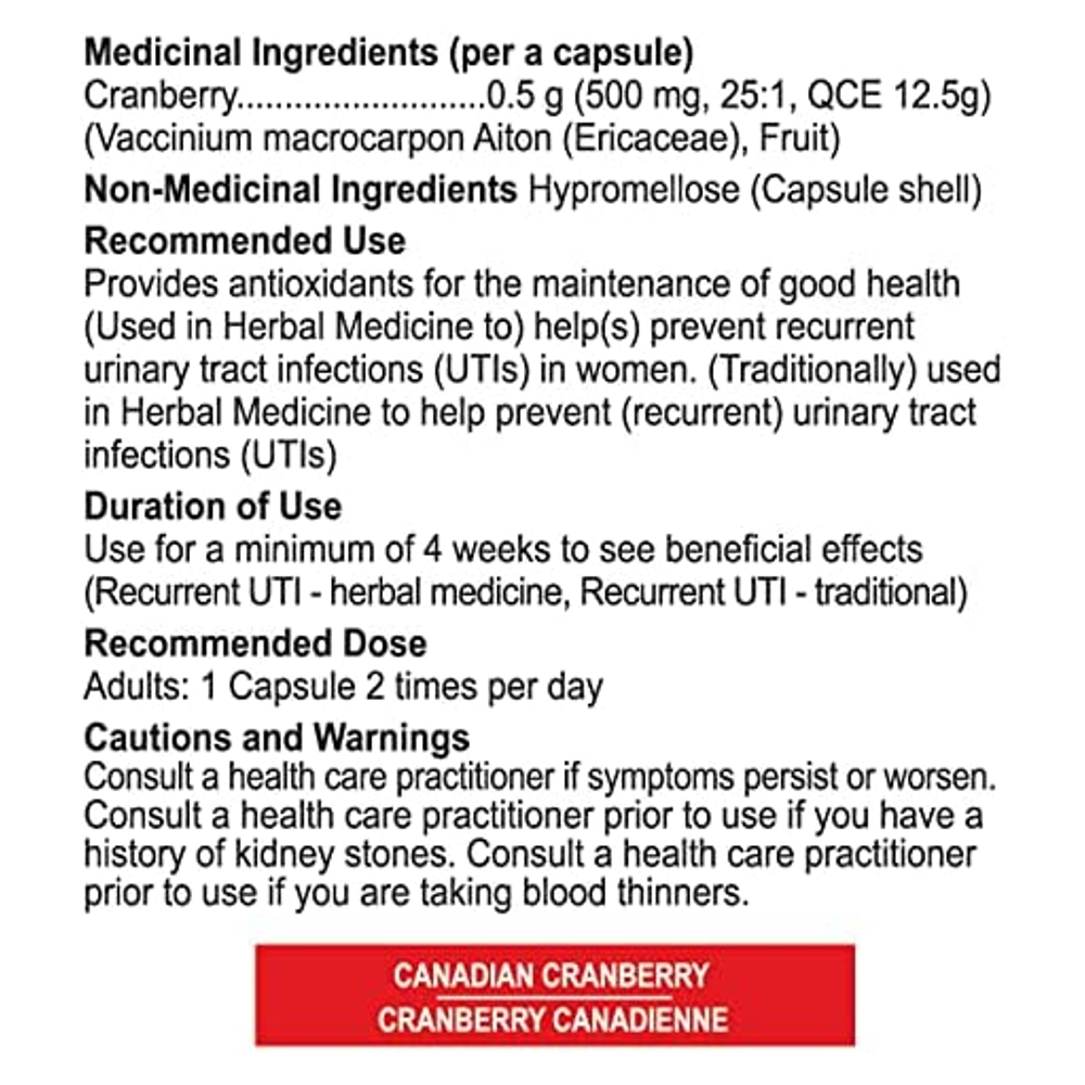 nutridom cranberry 120-ingredi